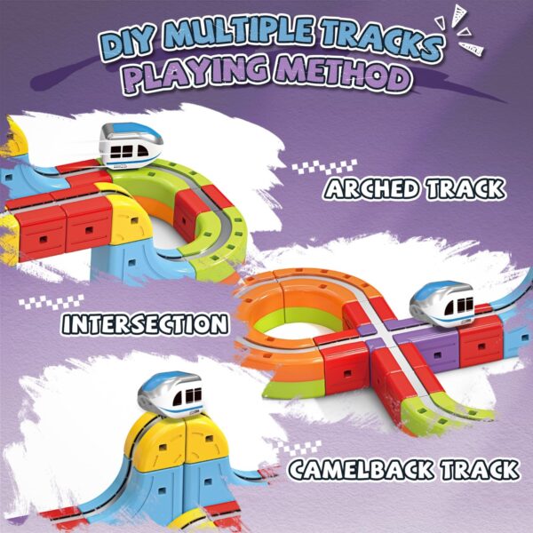 Electric Train Set with 3D Flexible Track for Kids Ages 3-8 STEM Building Train - Image 3