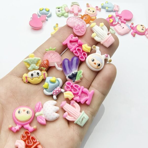 LibiIine 100pcs Mix Lots Flatback Resin Buttons Flat Back Scrapbooking Resin ... - Image 2