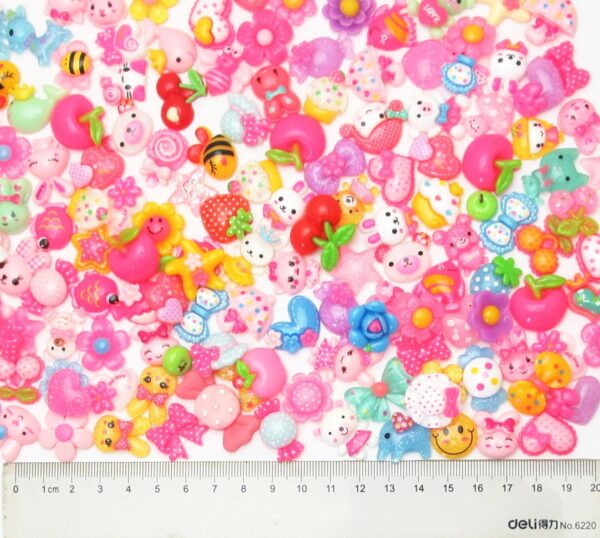 LibiIine 100pcs Mix Lots Flatback Resin Buttons Flat Back Scrapbooking Resin ... - Image 3