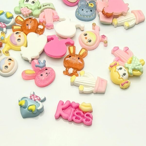 LibiIine 100pcs Mix Lots Flatback Resin Buttons Flat Back Scrapbooking Resin ... - Image 6