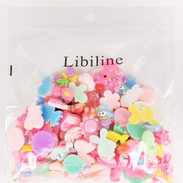 LibiIine 100pcs Mix Lots Flatback Resin Buttons Flat Back Scrapbooking Resin ... - Image 7