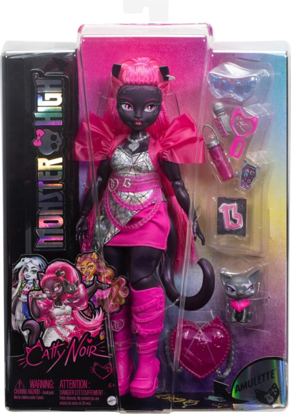 Monster High Catty Noir Doll with Pet Cat Amulette and Accessories - Image 6