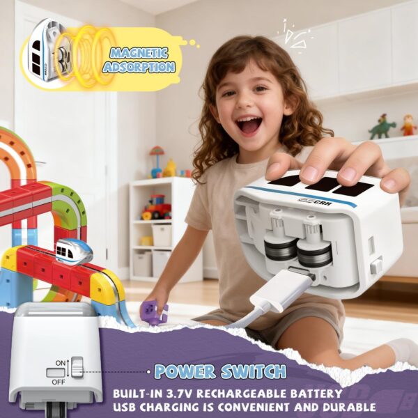 Electric Train Set with 3D Flexible Track for Kids Ages 3-8 STEM Building Train - Image 4