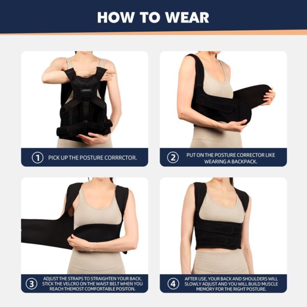 Adjustable AOFIT Back Brace for Men & Women - Relieve Back Pain, Improve Posture - Image 4