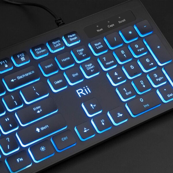 Rii Three Colors Backlit Keyboard and Mouse Wired Keyboard and Mouse Combo US... - Image 5