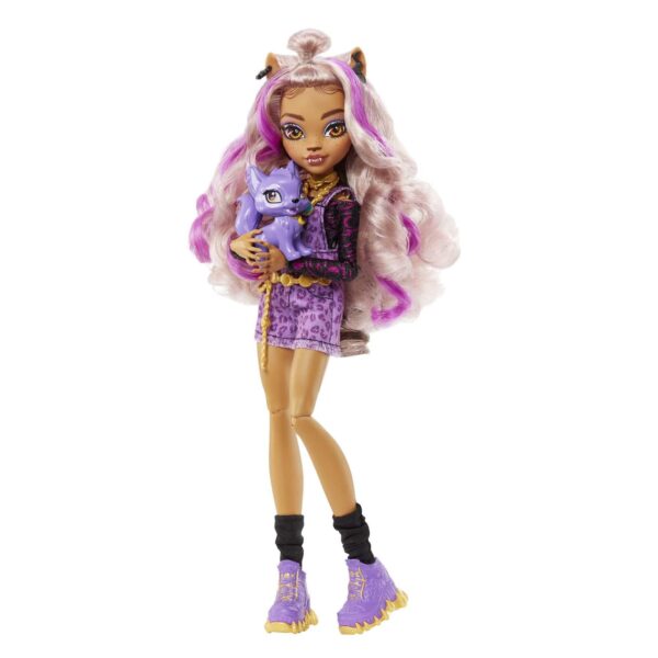 Monster High Doll, Clawdeen Wolf with Purple Streaked Hair in Signature Look ... - Image 3