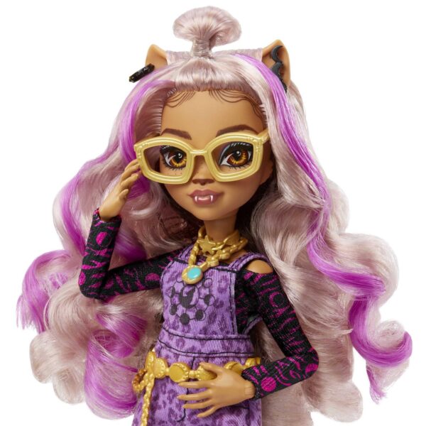Monster High Doll, Clawdeen Wolf with Purple Streaked Hair in Signature Look ... - Image 4