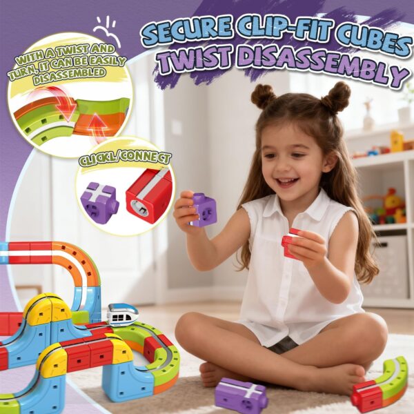 Electric Train Set with 3D Flexible Track for Kids Ages 3-8 STEM Building Train - Image 7