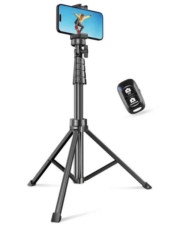 Cell Phone Tripod Stand & Selfie Stick, Extendable with Wireless Remote