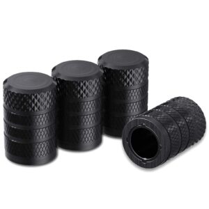 4-Pack CKAuto Black Anodized Aluminum Tire Valve Caps - Corrosion-Resistant