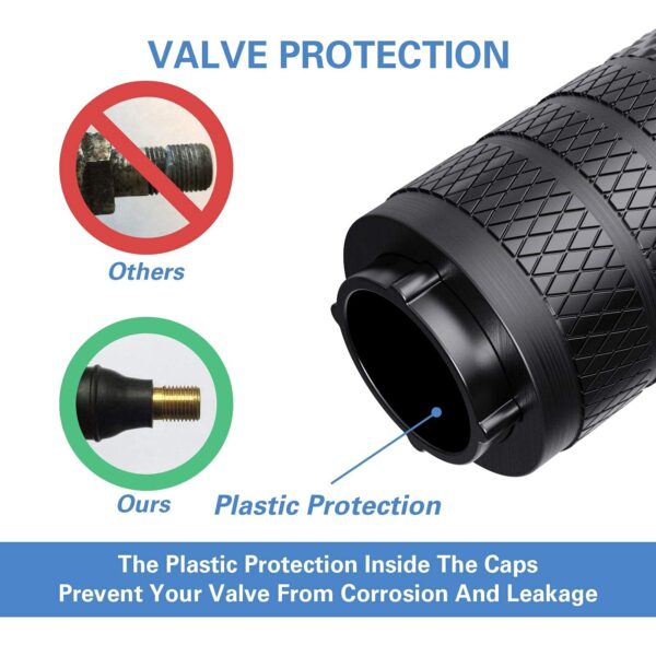 4-Pack CKAuto Black Anodized Aluminum Tire Valve Caps - Corrosion-Resistant - Image 3