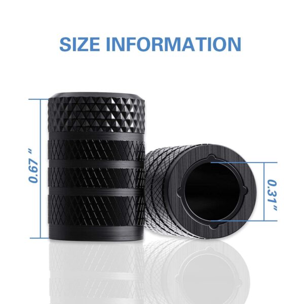 4-Pack CKAuto Black Anodized Aluminum Tire Valve Caps - Corrosion-Resistant - Image 4