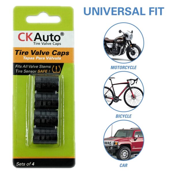 4-Pack CKAuto Black Anodized Aluminum Tire Valve Caps - Corrosion-Resistant - Image 5