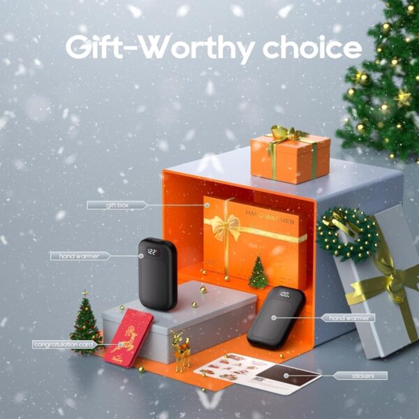 AI Hand Warmers Rechargeable 2 Pack, 3 Heat Levels (104–121°F), Battery Display - Image 7