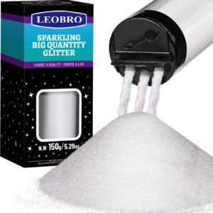 LEOBRO White Glitter Glitter 150g/5.29oz White Fine Glitter Extra Fine Glitte...
